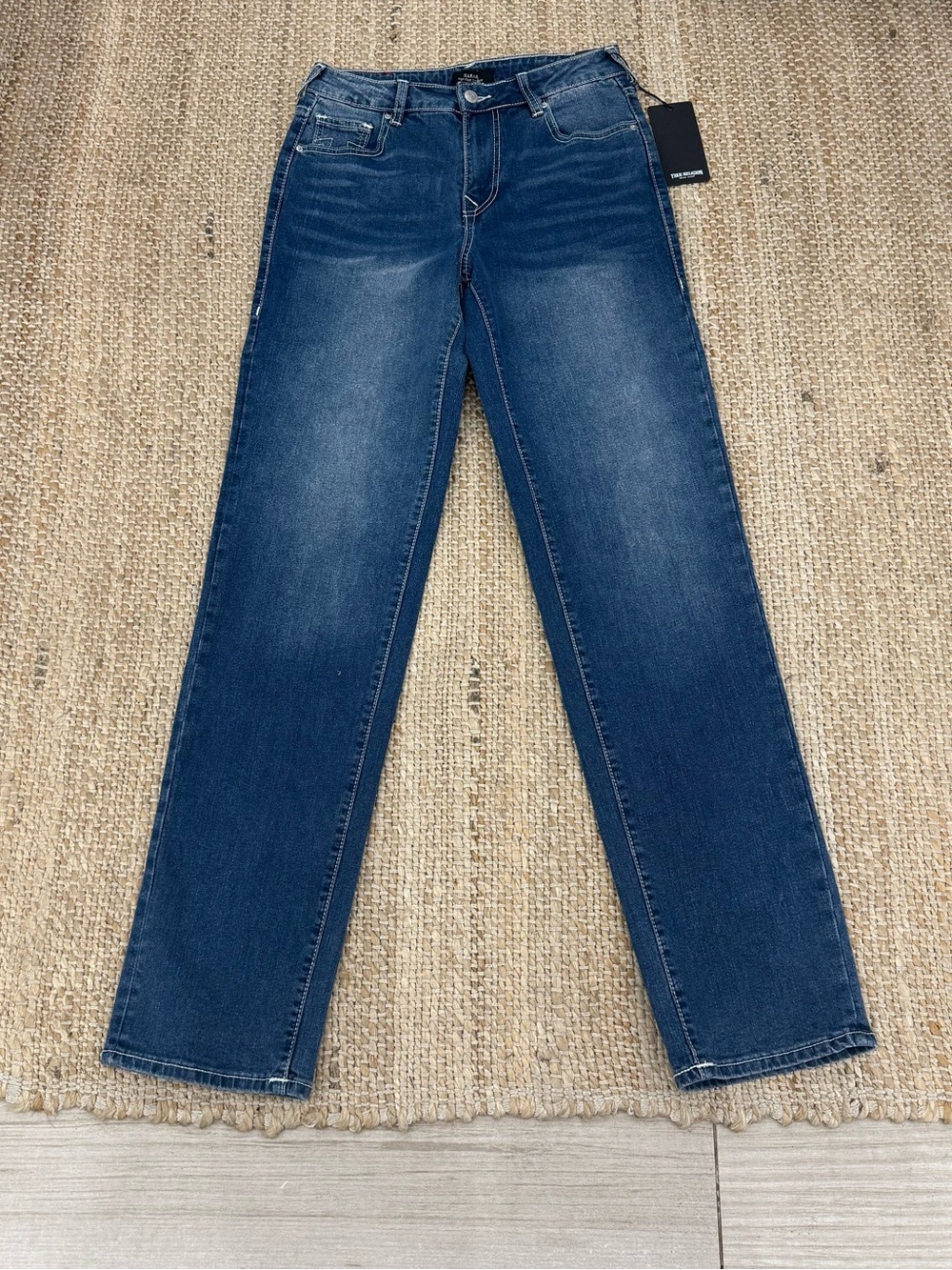 True Religion Sarah High Rise Straight Jeans W27 NWT medium wash